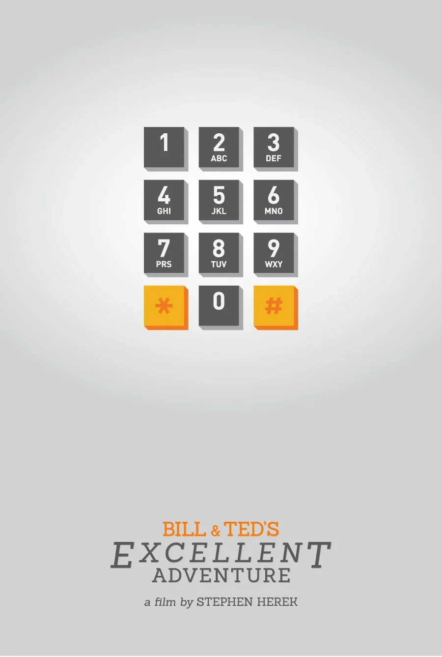 Bill & Ted's Excellent Adventure minimalist poster: a phone-booth keypad