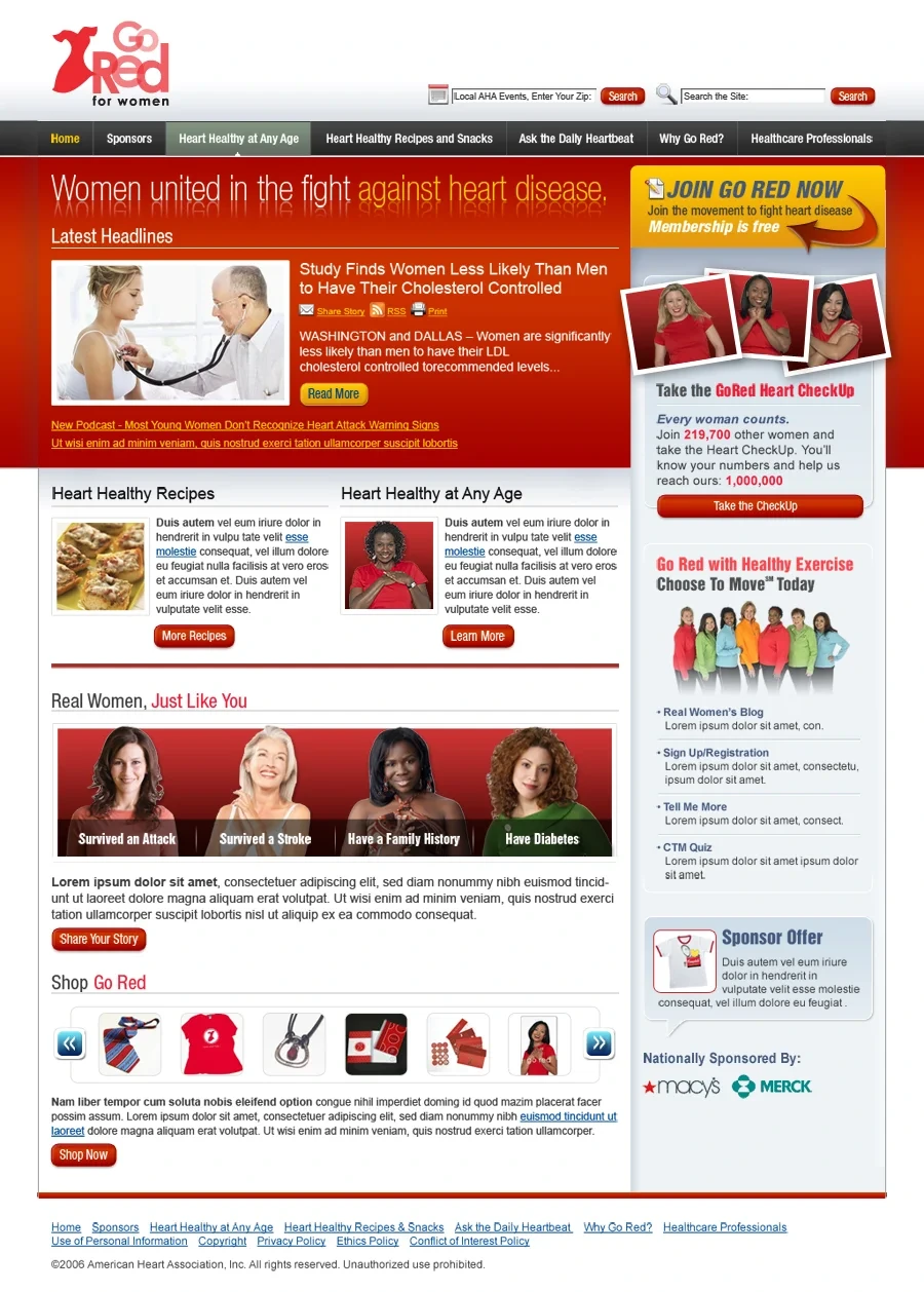 Go Red for Women homepage: latest headlines, heart-healthy recipes, real women's stories and the Go Red shop
