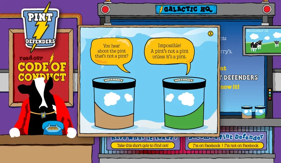 "Pint Defenders" Facebook game: Galactic Inc. and a pint Code of Conduct
