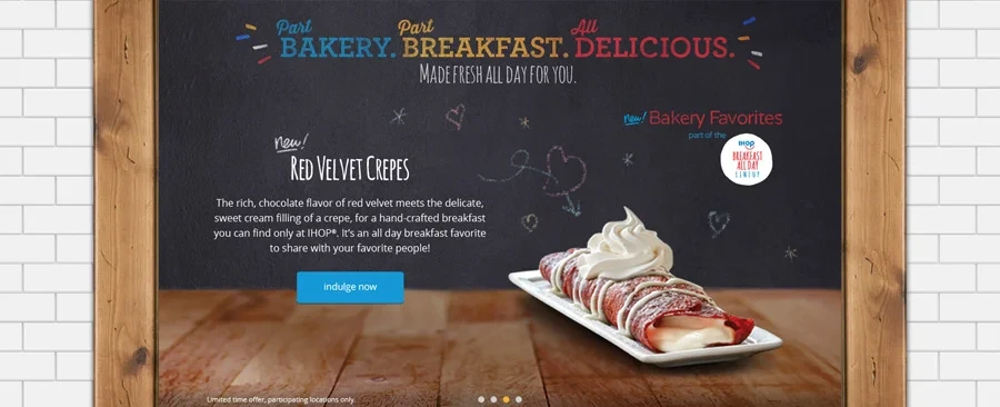 Chalkboard hero variant featuring Red Velvet Crepes