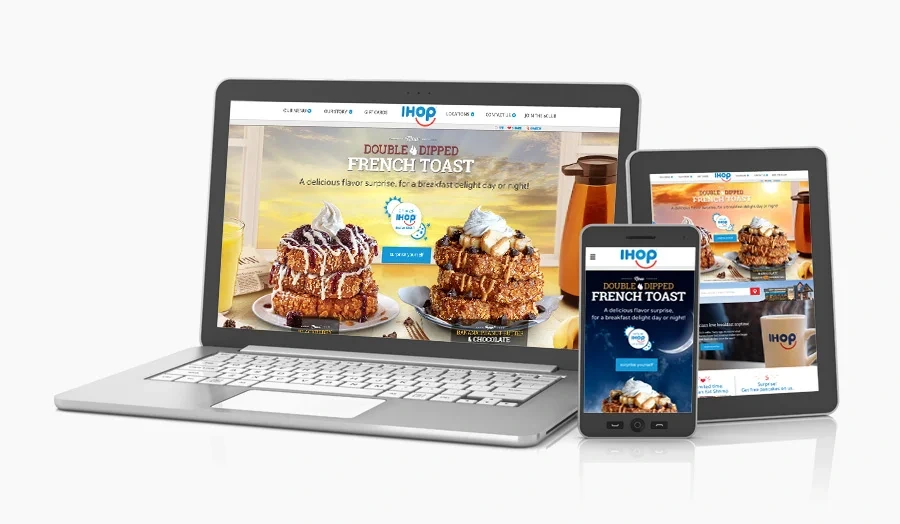 Double Dipped French Toast homepage on laptop, tablet and phone